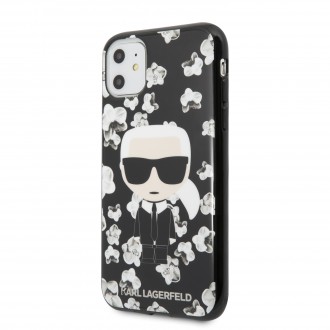 Karl Lagerfeld TPU Flower Kryt pro iPhone 11 Black (KLHCN61FLFBBK)