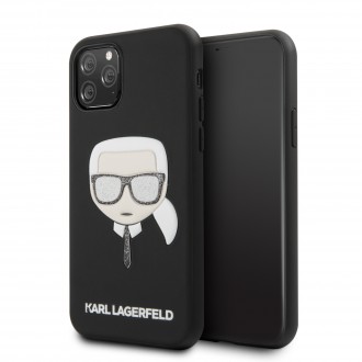 Karl Lagerfeld Embossed Glitter Kryt pro iPhone 11 Black (KLHCN61GLBK)