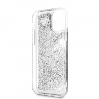 GUHCN61GLHFLSI Guess Glitter Hearts Zadní Kryt pro iPhone 11 Silver