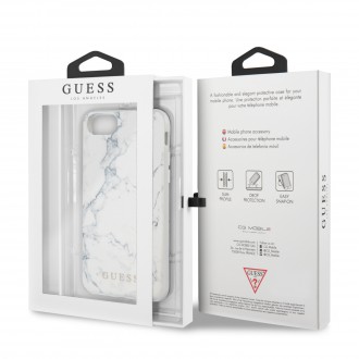 Guess Marble Kryt pro iPhone 8/SE2020 White (GUHCI8PCUMAWH)