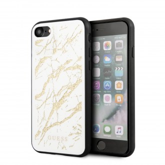Guess Glitter Marble Kryt pro iPhone 8/SE2020 White Gold (GUHCI8MGGWH)