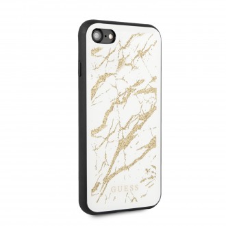 Guess Glitter Marble Kryt pro iPhone 8/SE2020 White Gold (GUHCI8MGGWH)