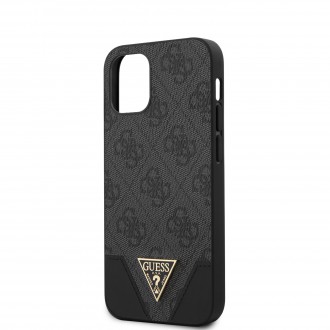 Guess 4G Triangle Zadní Kryt pro iPhone 12 Mini Grey (GUHCP12SPU4GHBK)