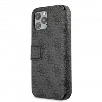 Guess 4G Book Pouzdro pro iPhone 12/12 Pro Grey (GUFLBKSP12M4GG)