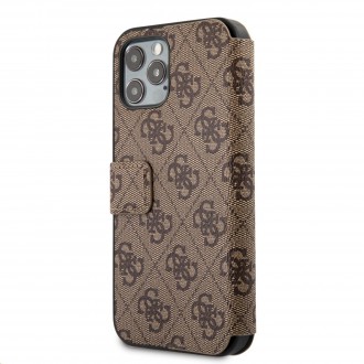 Guess 4G Book Pouzdro pro iPhone 12/12 Pro Brown (GUFLBKSP12M4GB)