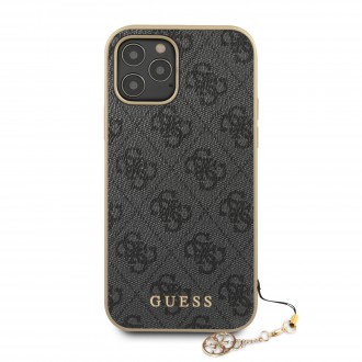 Guess 4G Charms Zadní Kryt pro iPhone 12/12 Pro Grey (GUHCP12MGF4GGR)