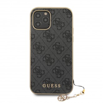 Guess 4G Charms Zadní Kryt pro iPhone 12 Pro Max Grey (GUHCP12LGF4GGR)