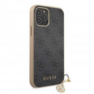 Guess 4G Charms Zadní Kryt pro iPhone 12 Pro Max Grey (GUHCP12LGF4GGR)