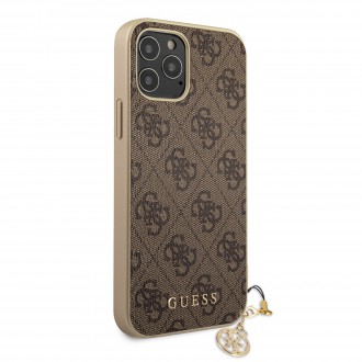 Guess 4G Charms Zadní Kryt pro iPhone 12/12 Pro Brown (GUHCP12MGF4GBR)