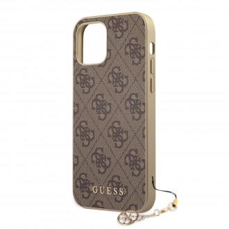 Guess 4G Charms Zadní Kryt pro iPhone 12/12 Pro Brown (GUHCP12MGF4GBR)