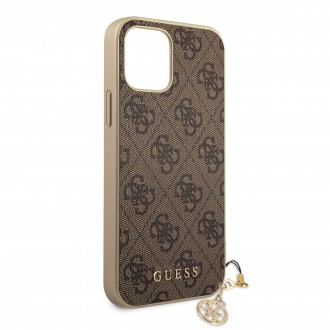 Guess 4G Charms Zadní Kryt pro iPhone 12/12 Pro Brown (GUHCP12MGF4GBR)