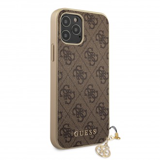 Guess 4G Charms Zadní Kryt pro iPhone 12 Pro Max Brown (GUHCP12LGF4GBR)