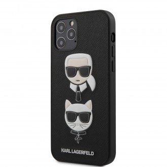 Karl Lagerfeld Saffiano K&C Heads Kryt pro iPhone 12/12 Pro Black (KLHCP12MSAKICKCBK)