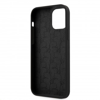 Karl Lagerfeld Head Silikonový Kryt pro iPhone 12/12 Pro Black (KLHCP12MSLKHBK)