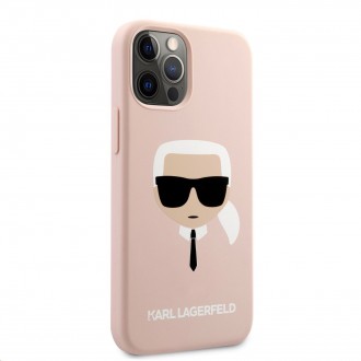 Karl Lagerfeld Head Silikonový Kryt pro iPhone 12/12 Pro Light Pink (KLHCP12MSLKHLP)