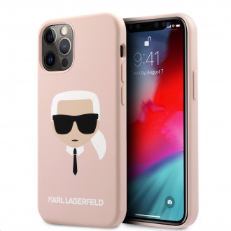 Karl Lagerfeld Head Silikonový Kryt pro iPhone 12/12 Pro Light Pink (KLHCP12MSLKHLP)