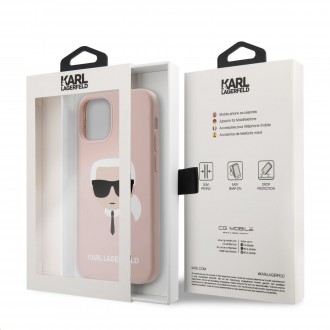 Karl Lagerfeld Head Silikonový Kryt pro iPhone 12/12 Pro Light Pink (KLHCP12MSLKHLP)