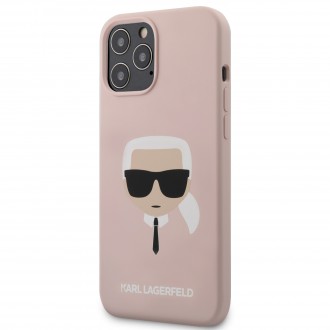 Karl Lagerfeld Head Silikonový Kryt pro iPhone 12 Pro Max Light Pink (KLHCP12LSLKHLP)