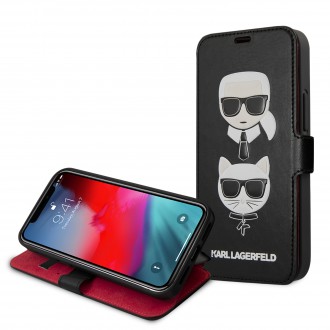 Karl Lagerfeld Heads Book pouzdro pro iPhone 12 mini Black (KLFLBKSP12SFKICKC)