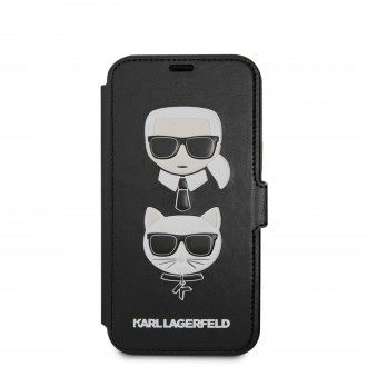 Karl Lagerfeld Heads Book pouzdro pro iPhone 12 mini Black (KLFLBKSP12SFKICKC)