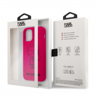 Karl Lagerfeld Iconic Outline Silikonový Kryt pro iPhone 12/12 Pro Pink (KLHCP12MSILFLPI)