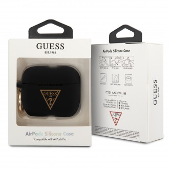 Guess Triangle Silikonové Pouzdro pro Airpods Pro Black (GUACAPLSTLBK)