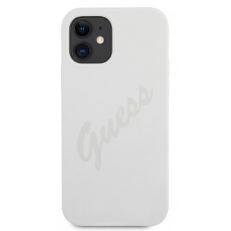 Guess Silicone Vintage Zadní Kryt pro iPhone 12 mini 5.4 Cream (GUHCP12SLSVSCR)