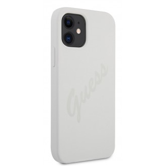 Guess Silicone Vintage Zadní Kryt pro iPhone 12 mini 5.4 Cream (GUHCP12SLSVSCR)