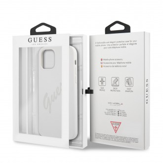 Guess Silicone Vintage Zadní Kryt pro iPhone 12 mini 5.4 Cream (GUHCP12SLSVSCR)