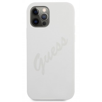 Guess Silicone Vintage Zadní Kryt pro iPhone 12 Pro Max 6.7 Cream (GUHCP12LLSVSCRG)