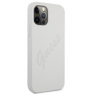 Guess Silicone Vintage Zadní Kryt pro iPhone 12 Pro Max 6.7 Cream (GUHCP12LLSVSCRG)