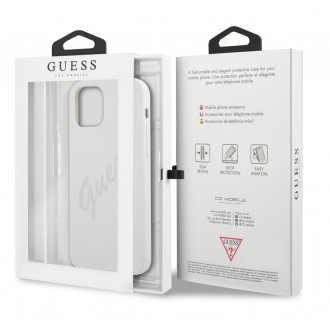 Guess Silicone Vintage Zadní Kryt pro iPhone 12 Pro Max 6.7 Cream (GUHCP12LLSVSCRG)