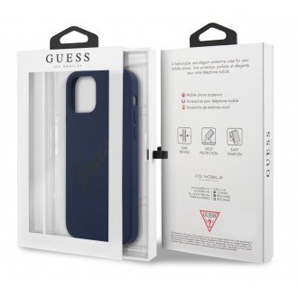 Guess Silicone Vintage Zadní Kryt pro iPhone 12 mini 5.4 Blue (GUHCP12SLSVSBL)