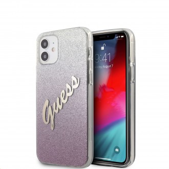 Guess PC/TPU Vintage Zadní Kryt pro iPhone 12 mini 5.4 Gradient Pink (GUHCP12SPCUGLSPI)