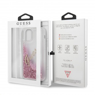 Guess Liquid Glitter Vintage Kryt pro iPhone 12 mini 5.4 Pink (GUHCP12SGLVSPI)