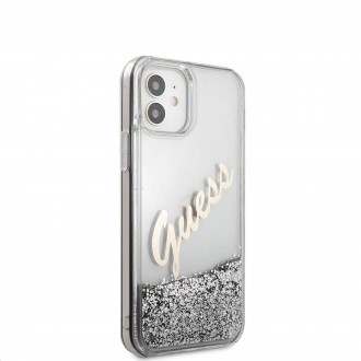 Guess Liquid Glitter Vintage Kryt pro iPhone 12 mini 5.4 Silver (GUHCP12SGLVSSI)