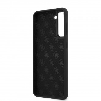 Guess Silicone Metal Logo Script Zadní Kryt pro Samsung Galaxy S21+ Black (GUHCS21MLSLMGBK)