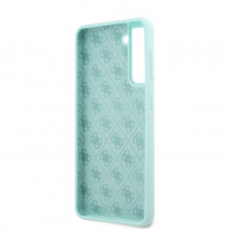 Guess Silicone Metal Logo Script Zadní Kryt pro Samsung Galaxy S21+ Light Blue (GUHCS21MLSLMGLB)