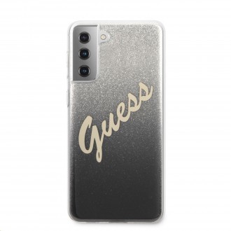 Guess PC/TPU Vintage Zadní Kryt pro Samsung Galaxy S21+ Gradient Black (GUHCS21MPCUGLSBK)