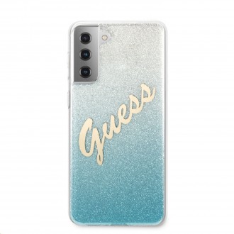 Guess PC/TPU Vintage Zadní Kryt pro Samsung Galaxy S21 Gradient Light Blue (GUHCS21SPCUGLSBL)