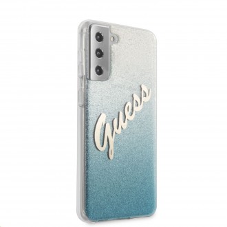 Guess PC/TPU Vintage Zadní Kryt pro Samsung Galaxy S21 Gradient Light Blue (GUHCS21SPCUGLSBL)