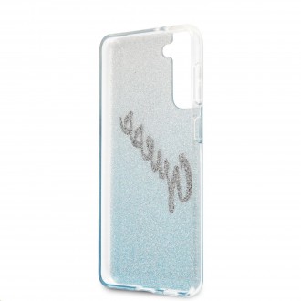 Guess PC/TPU Vintage Zadní Kryt pro Samsung Galaxy S21 Gradient Light Blue (GUHCS21SPCUGLSBL)