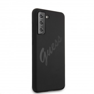 Guess Silicone Vintage Zadní Kryt pro Samsung Galaxy S21+ Black (GUHCS21MLSVSBK)