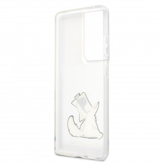 Karl Lagerfeld PC/TPU Choupette Eats Kryt pro Samsung Galaxy S21 Ultra Transparent (KLHCS21LCFNRC)