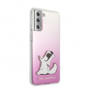 Karl Lagerfeld PC/TPU Choupette Eats Kryt pro Samsung Galaxy S21+ Gradient Pink (KLHCS21MCFNRCPI)