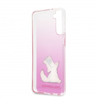Karl Lagerfeld PC/TPU Choupette Eats Kryt pro Samsung Galaxy S21+ Gradient Pink (KLHCS21MCFNRCPI)