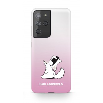 Karl Lagerfeld PC/TPU Choupette Eats Kryt pro Samsung Galaxy S21 Ultra Gradient Pink (KLHCS21LCFNRCPI)