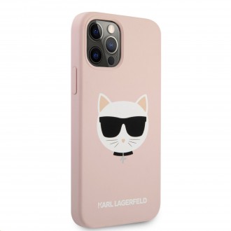Karl Lagerfeld Choupette Head Silikonový Kryt pro iPhone 12/12 Pro 6.1 Light Pink (KLHCP12MSLCHLP)