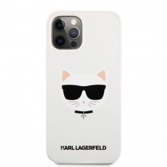 Karl Lagerfeld Choupette Head Silikonový Kryt pro iPhone 12 Pro Max 6.7 White (KLHCP12LSLCHWH)