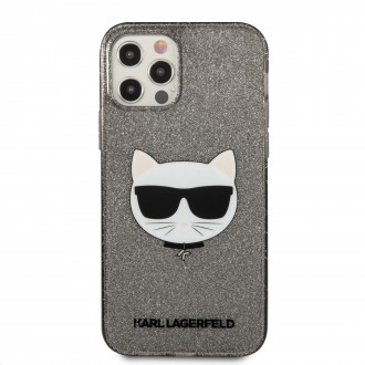 Karl Lagerfeld Choupette Head Glitter Kryt pro iPhone 12/12 Pro 6.1 Black (KLHCP12MCHTUGLB)